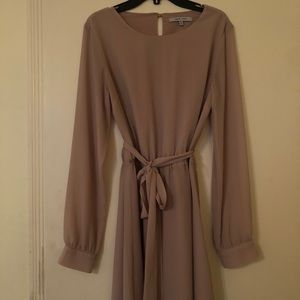 Long sleeved pink dress